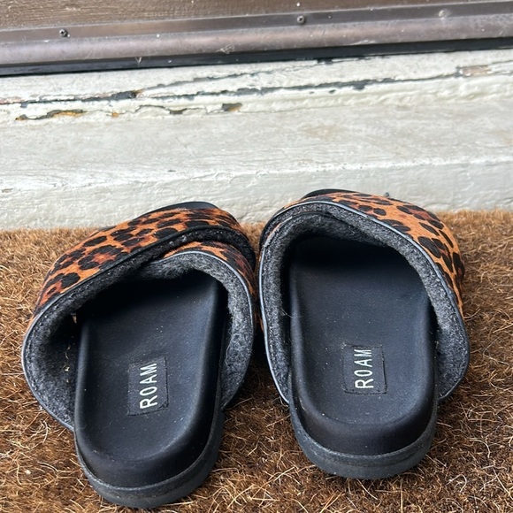 Roam Leopard Print Slides Cross Slides Roam Sandals Sz 37 - Picture 4 of 7